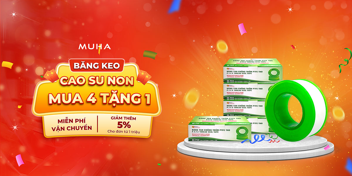 Ưu Đãi Siêu HOT: Mua 4 Tặng 1 Băng Keo Cao Su Non!